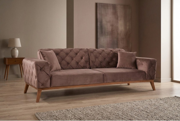 Bruine Chesterfield bank Elegant sofa Woonkamer zitmeubel Fluweel