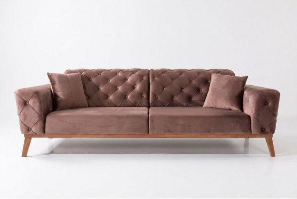 Bruine Chesterfield bank Elegant sofa Woonkamer zitmeubel Fluweel