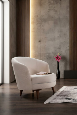 Beige Elegante Fauteuil Eenpersoons Design Woonkamer Meubels