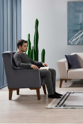 Luxe fauteuil 1-zits designer fauteuil Eenzitter Textiel gestoffeerd meubel