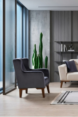 Luxe fauteuil 1-zits designer fauteuil Eenzitter Textiel gestoffeerd meubel