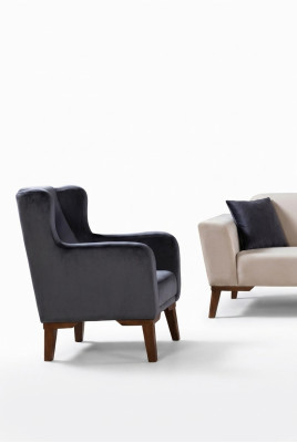 Luxe fauteuil 1-zits designer fauteuil Eenzitter Textiel gestoffeerd meubel