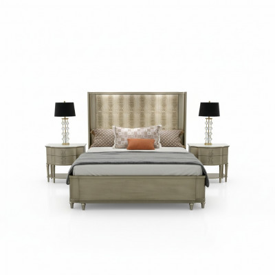Bed kussen design luxe tweepersoonsbedden slaapkamer hout Croco stijl design nieuw