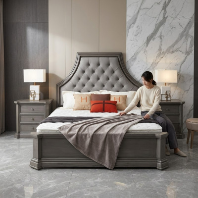 Slaapkamer tweepersoonsbed ontwerp tweepersoonsbed Chesterfield bed gestoffeerde bedden meubels