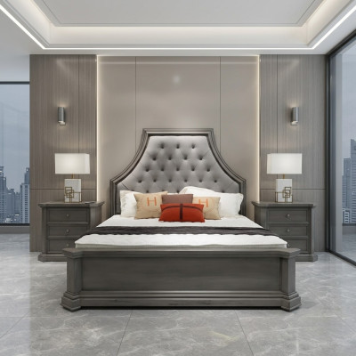 Slaapkamer tweepersoonsbed ontwerp tweepersoonsbed Chesterfield bed gestoffeerde bedden meubels