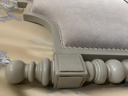 Bed Tweepersoonsbed Slaapkamer Ontwerp Bedden Moderne Bekleding Hout Textiel Meubels Nieuw