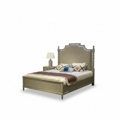 Bed Tweepersoonsbed Slaapkamer Ontwerp Bedden Moderne Bekleding Hout Textiel Meubels Nieuw