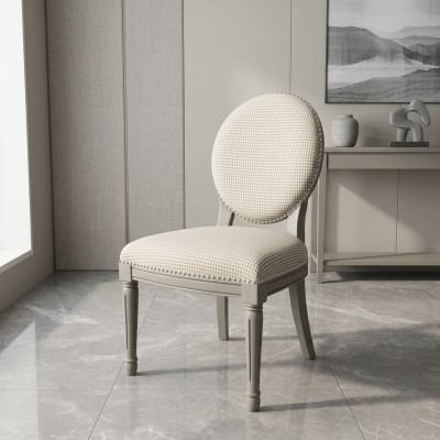 Eetkamer houten meubels stoelen luxe design gestoffeerde stoel zitmeubelen grijs houten stoel