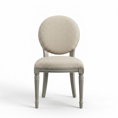 Eetkamer houten meubels stoelen luxe design gestoffeerde stoel zitmeubelen grijs houten stoel