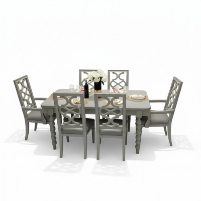 Eetkamer set Tafel Stoel Kruk Eetkamerset Stoelen Set 6-delig Antiek Stijl Nieuw