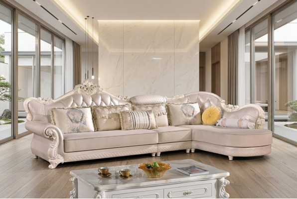 Chesterfield hoekbank bank bank bekleding meubels barok rococo stof leer