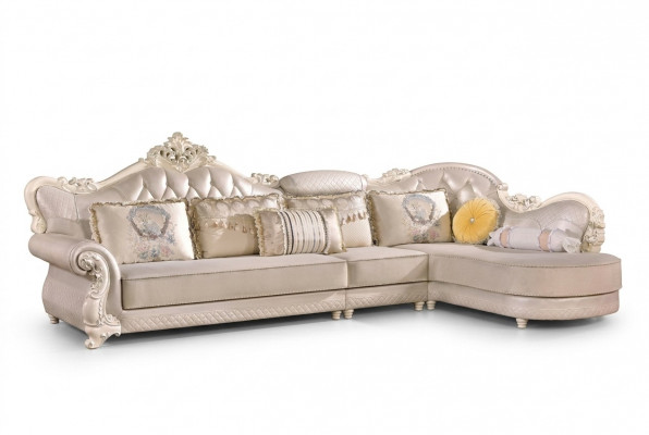 Chesterfield hoekbank bank bank bekleding meubels barok rococo stof leer