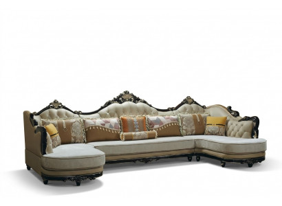 Sofa woonlandschap hoekbank bank gestoffeerde bank hout textiel bankstellen.