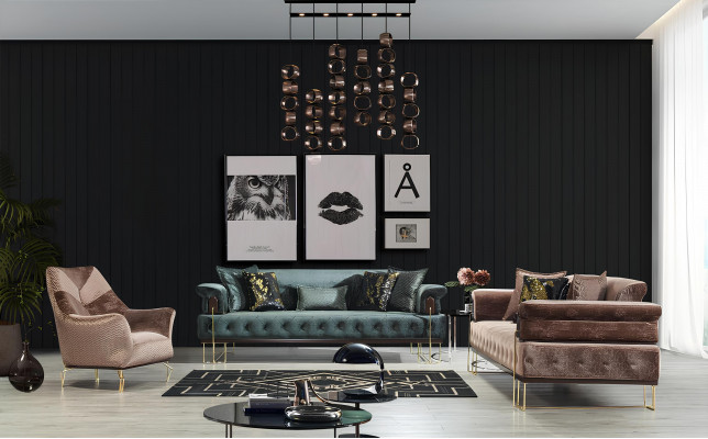 Fauteuil design woonkamer gestoffeerd hout gestoffeerd modern luxe bruin nieuw