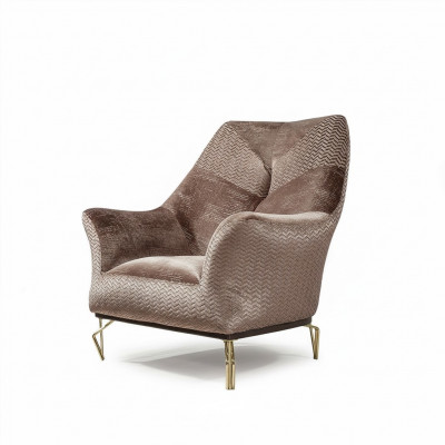 Fauteuil design woonkamer gestoffeerd hout gestoffeerd modern luxe bruin nieuw