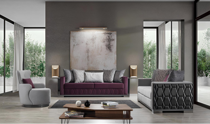 Moderne luxe bankstel bankstel banken fauteuils 3+1 zits stof design