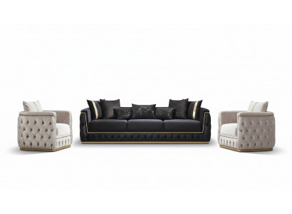 Sofaset Set Banken Bank Bank Fauteuil Driepersoonsbank 3+3+1 Zits Stof