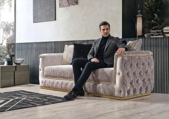 Driepersoons luxe bankstel 3-zitsbank Designbank Meubels Nieuw Beige