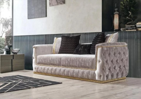 Driepersoons luxe bankstel 3-zitsbank Designbank Meubels Nieuw Beige