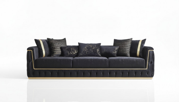 Driepersoons bank 3-zits banken Gestoffeerde banken Chesterfield met textiel