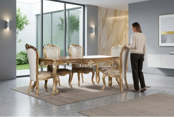 Tafel Eettafel Eetkamer Tafel Eetkamer Hout Tafels Barok Eet Luxe Meubels Nieuw