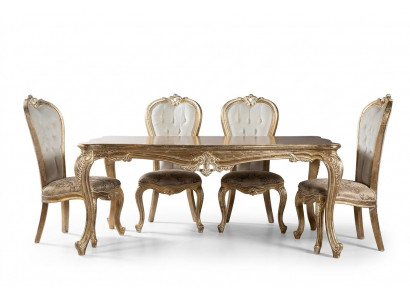 Eetkamer Eettafel Stoel Groep Garnituur Set Hout Tafel Tafels Barok Sets 5-delig
