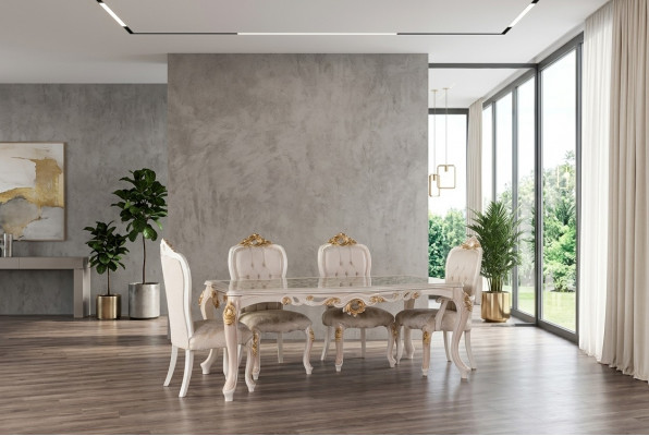 TAFEL EETTAFEL EETTAFEL EETKAMER HOUT TAFELS LUXE BAROK EETKAMERMEUBELS NIEUW