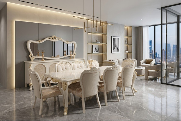 Tafels Eettafel Tafel Eetkamer Houten Tafel Barok Eet Luxe Meubels Nieuw
