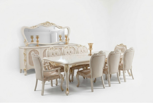 Tafels Eettafel Tafel Eetkamer Houten Tafel Barok Eet Luxe Meubels Nieuw