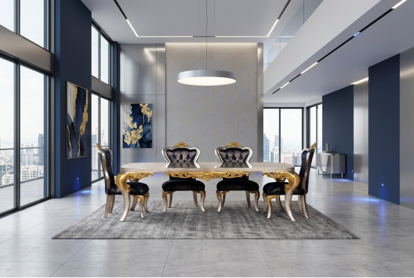 Tafel Eettafel Eetkamertafel Eetkamer Hout Tafels Barok Eet Luxe Meubels Nieuw