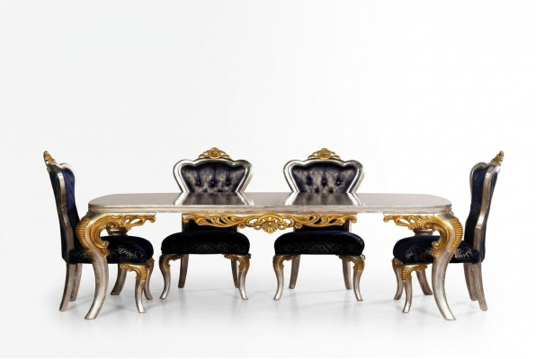 Stel 4x stoelen eetkamerstoel stoel leun luxe eetkamer Ess stijl barok 4-delig.