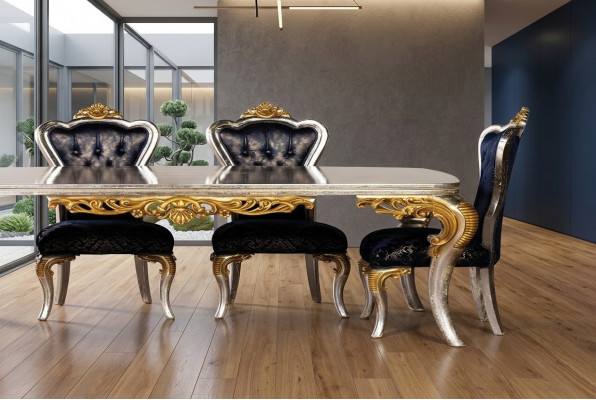 Eetkamerstoel 1x Stoel Hout Luxe Eetkamer Eet Stijl Barok Rococo Stoelen Nieuw
