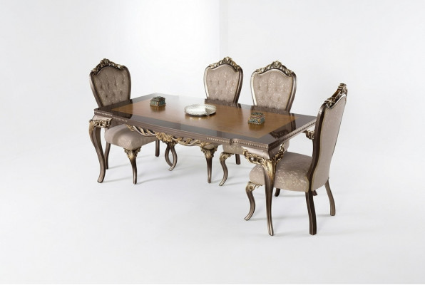 Eetkamer Eettafel Stoel Set Groep Garnituur Tafel Tafels Garnituur Luxe 5-delig.