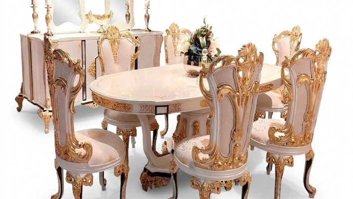 Tafel Luxe Eettafel Eetkamer Tafel Eetkamer Hout Tafels Barok Eetmeubelen Nieuw