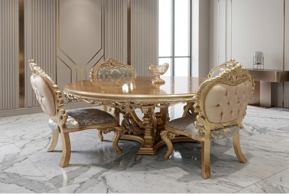 Ronde eettafel eetkamertafel eettafels tafel barok eet luxe meubels hout