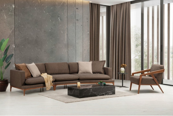 Sofagroep hoekbank fauteuil bank hoekbanken zitplaatsen luxe zitplaatsen set stof nieuw