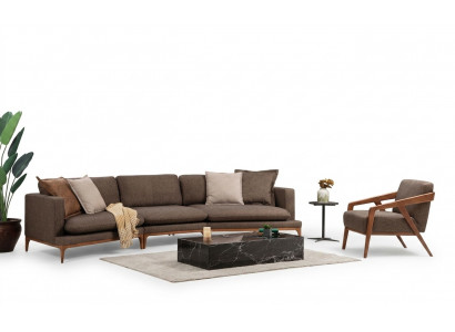 Sofagroep hoekbank fauteuil bank hoekbanken zitplaatsen luxe zitplaatsen set stof nieuw