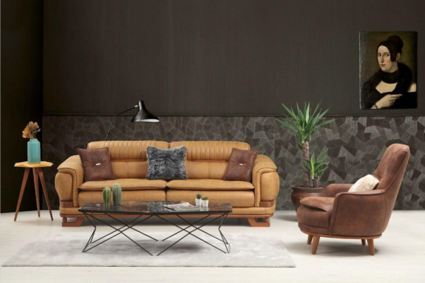 Fauteuil Oorfauteuil Design Bekleding Woonkamer 1-zits Kunstleer Zitter