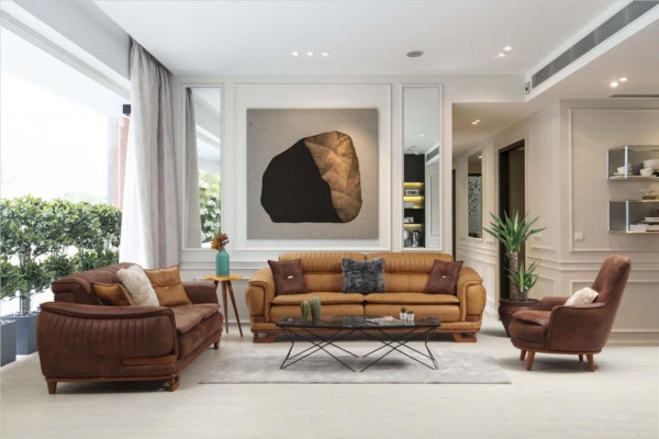 Luxe driezitsbank driezitsbank 3-zitsbank design woonkamer kunstleer