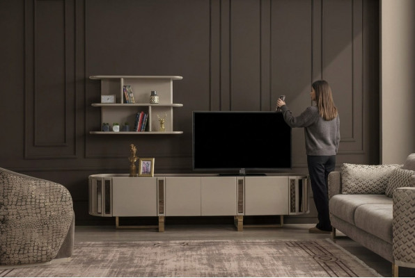 Woonwand rtv Lowboard planken set tv standaard dressoir ladekast woonkamer