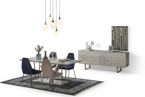 Garnituur eetkamerset eetkamer eettafel dressoir eetstoel eetkamerset eethoek 6-delig