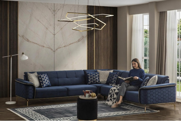 Luxe hoekbank Royal Blauw Fluwelen Bankstel Hoekbank Bank Bankstellen Bank Nieuw