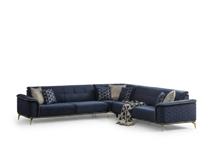 Luxe hoekbank Royal Blauw Fluwelen Bankstel Hoekbank Bank Bankstellen Bank Nieuw