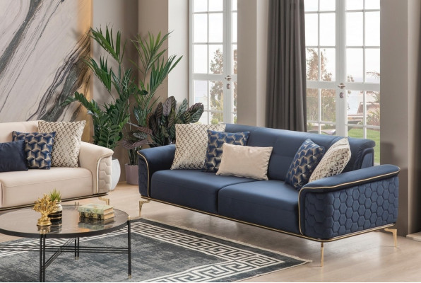 Driepersoonsbank 3-zits Luxe bankstellen Woonkamer Modern Stof Design Textielstoffen