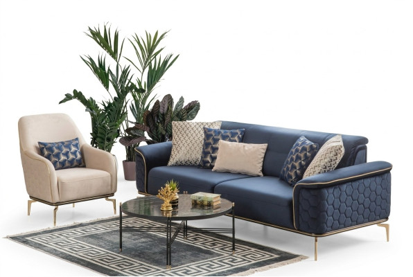 Driepersoonsbank 3-zits Luxe bankstellen Woonkamer Modern Stof Design Textielstoffen
