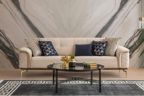 Driepersoons bank 3-zits luxe banken woonkamer meubels inrichting stof design