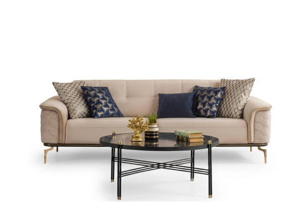 Driepersoons bank 3-zits luxe banken woonkamer meubels inrichting stof design