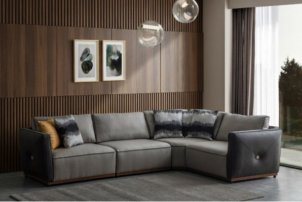 Woonkamer hoekbank banken L-vorm bank hoek stoffen bank luxe stoffen hoekbank nieuw