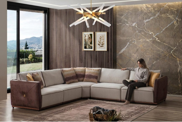 Luxe hoekbank banken L-vorm Grote bank Hoek woonkamer Polyester Modern Stof Nieuw