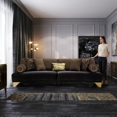 Dries-zitsbank 3-zits luxe bankstellen woonkamer bank van stof 260cm meubels